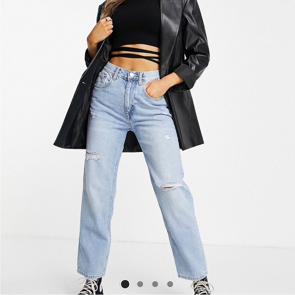 pull&bear elasticated waist mom jean 🧵🐻